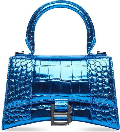 Hourglass XS Handbag Crocodile Embossed.